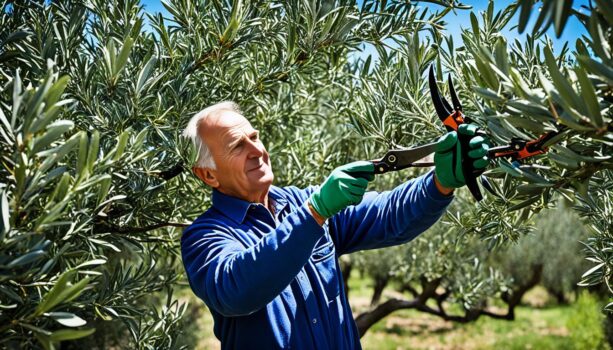 snoeien van olijfboom